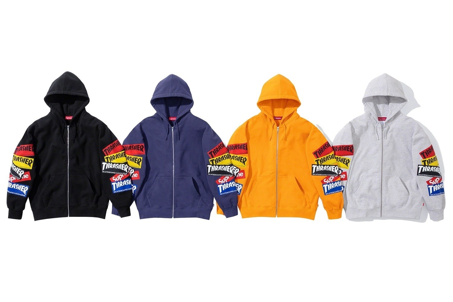 Supreme®/Thrasher® Multi Logo Zip Up Hooded Sweatshirt
